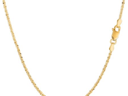 10k Yellow Gold Sparkle Chain Bracelet, 1.5mm, 10  Sale