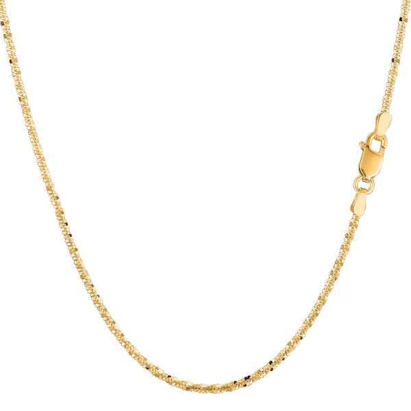 10k Yellow Gold Sparkle Chain Bracelet, 1.5mm, 10  Sale