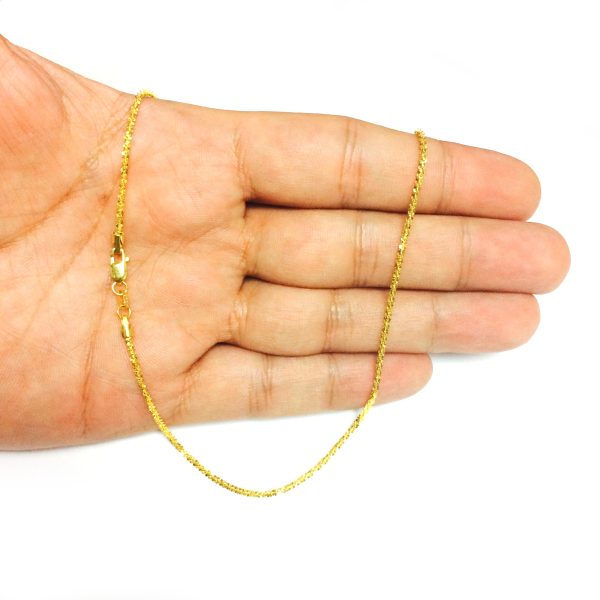 10k Yellow Gold Sparkle Chain Bracelet, 1.5mm, 10  Sale