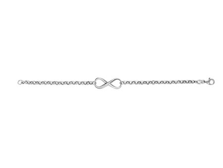 Sterling Silver Link Chain And Infinity Charm Women s Bracelet, 7.25  For Cheap