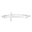 Sterling Silver  Sideways Cross Bangle With Hook Style Clasp Fashion