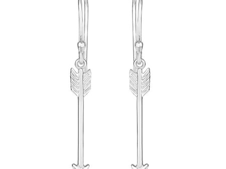 Sterling Silver Hanging Arrow Shape Drop Earrings on Sale