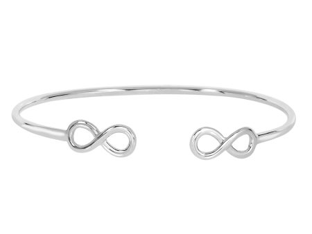 Sterling Silver Double Infinity Ends Bracelet Cuff Cheap