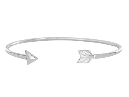 Sterling Silver  Sideways Arrow Bracelet Cuff Fashion