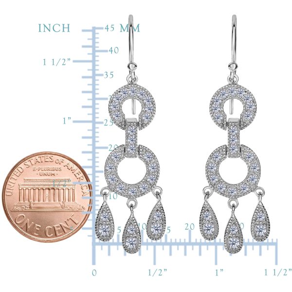 Sterling Silver And Cubic Zirconia Chandelier Drop Earrings Supply