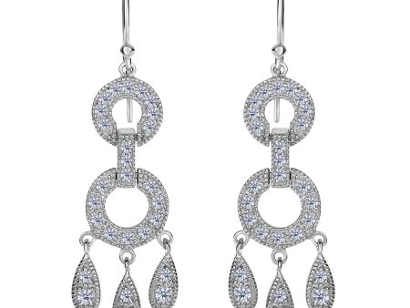 Sterling Silver And Cubic Zirconia Chandelier Drop Earrings Supply