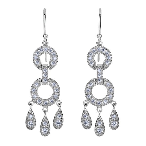 Sterling Silver And Cubic Zirconia Chandelier Drop Earrings Supply