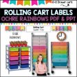 10 Drawer Rolling Cart Labels | OCHRE RAINBOW DESIGN I Teacher Trolley Sale