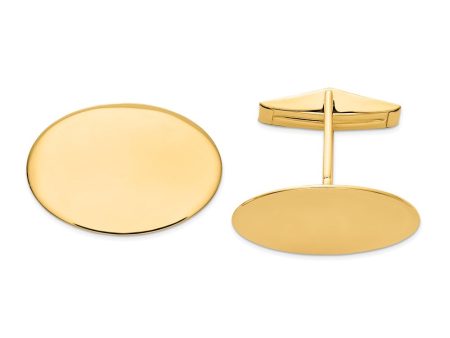 14k Real Gold Men s Oval Cuff Links For Discount