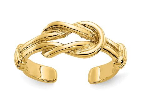 10K Real Yellow Solid Gold Double Knot Toe Summer Ring Online Hot Sale