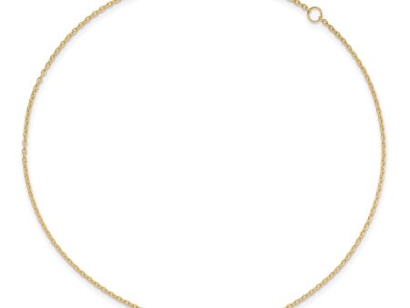 14k Real Solid Gold High Polished Infinity Charm Anklet, 9-10 in Adjustable Discount