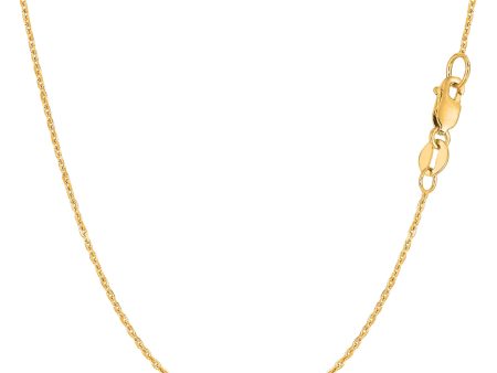 10k Yellow Gold Cable Link Chain Necklace, 1.1mm Cheap