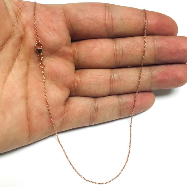 10k Rose Gold Cable Link Chain Necklace, 1mm, 18  Online Sale