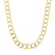 14k 2 Tone Yellow And White Gold Curb Chain Necklace, 7mm Online