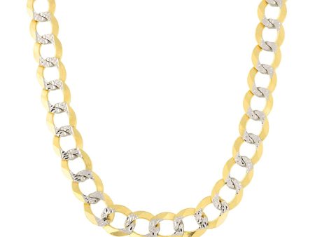 14k 2 Tone Yellow And White Gold Curb Chain Necklace, 7mm Online