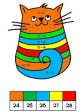 Addition Doubles and Near Doubles - Cat coloring Online now