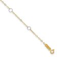 14k Real Solid Two-Tone Gold With Circle Charms 9  to 10  Adjustable Anklet For Discount