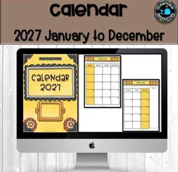 2027 Calendar Editable-January to December Discount