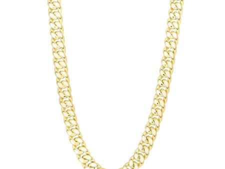 14k Yellow Gold Miami Cuban Link Chain Necklace, Width 6.9mm Cheap