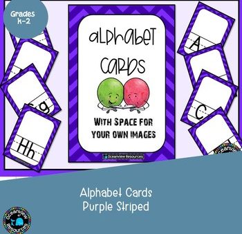 Purple Striped  Alphabet Posters with no picture clues. Discount