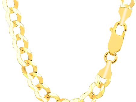 10k Yellow Gold Comfort Curb Chain Necklace, 7.0mm on Sale