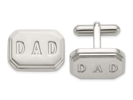 Chisel Stainless Steel Polished Enameled Dad Cufflinks Fashion