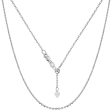 10k White Gold Adjustable Cable Link Chain Necklace, 0.9mm, 22  Cheap