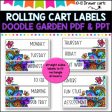 10 Drawer Rolling Cart Labels | COLORFUL GARDEN DESIGN I Teacher Trolley For Discount