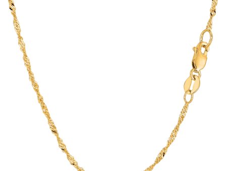 10k Yellow Gold Singapore Chain Necklace, 1.7mm Sale