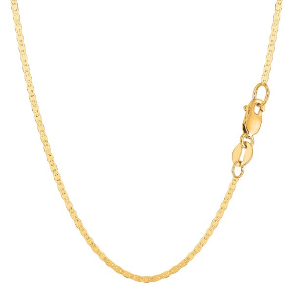 10k Yellow Gold Mariner Link Chain Necklace, 1.7mm Cheap