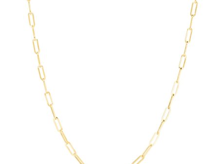 10k Yellow Gold Paperclip Chain Necklace, 3.2mm For Cheap