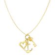 14k Yellow Gold Key Anchor And Heart Charms Necklace, 18  Hot on Sale