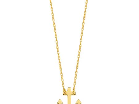 14K Yellow Gold Mini Anchor Pendant Necklace, 16  To 18  Adjustable For Sale