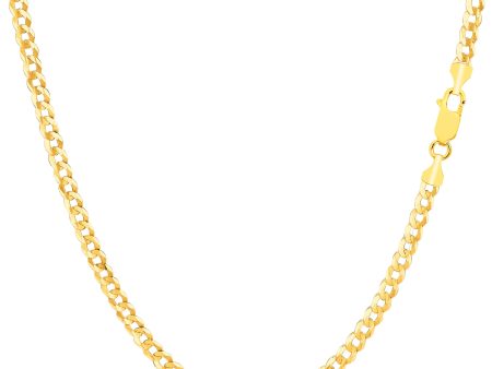 10k Yellow Gold Comfort Curb Chain Necklace, 2.6mm Online now