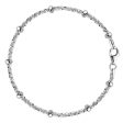 Sparkle Saturn Style Chain Anklet In Sterling Silver For Discount