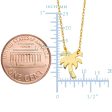 14K Yellow Gold Mini Palm Tree Necklace, 16  To 18  Adjustable Fashion