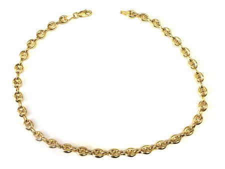 14K Yellow Gold Mariner Chain Anklet Bracelet, 10  Supply