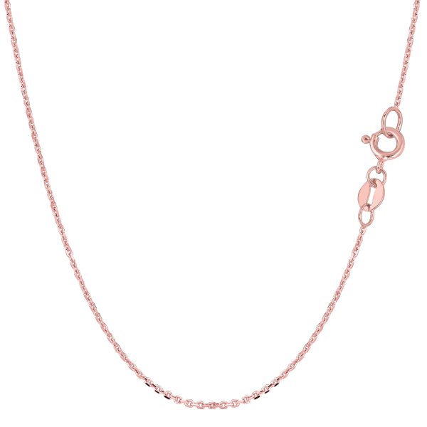 10k Rose Gold Cable Link Chain Necklace, 1mm, 18  Online Sale