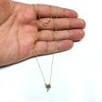 14K Yellow Gold Mini Palm Tree Necklace, 16  To 18  Adjustable Fashion