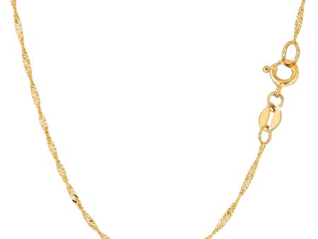 10k Yellow Gold Singapore Chain Necklace, 1.5mm Discount