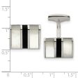 Chisel Stainless Steel Polished Mother Of Pearl and Black Onyx Cufflinks Cheap