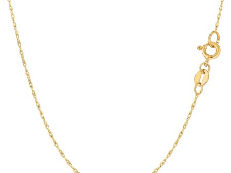 10k Yellow Gold Rope Chain Necklace, 0.6mm For Sale