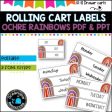 10 Drawer Rolling Cart Labels | OCHRE RAINBOW DESIGN I Teacher Trolley Sale