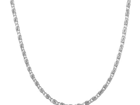 10K White Gold Tigers Eye Chain Necklace, 2.3mm, 18  Sale