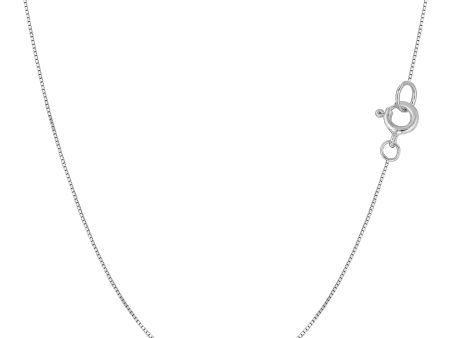 10k White Solid Gold Mirror Box Chain Necklace, 0.45mm Supply