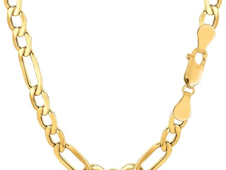 10k Yellow Gold Hollow Figaro Chain Necklace, 6.5mm Sale