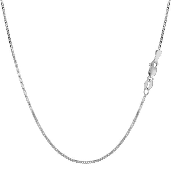 10k White Gold Gourmette Chain Necklace, 1.0mm Discount