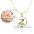 Z  Diamond Initial 14K Yellow Gold Disk Pendant (0.12ct) Online Sale