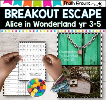 Breakout game I Escape from Wonderland Math Facts I grades 3-5 Sale