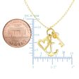 14k Yellow Gold Key Anchor And Heart Charms Necklace, 18  Hot on Sale